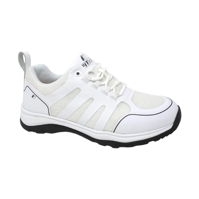 FITec 9730-3L White - Men's Laces Walking Shoes with Slip Resistant Soles