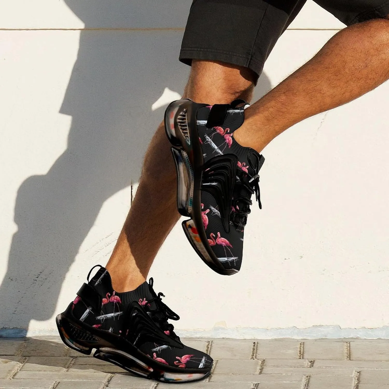 Flamingo Water Walking Shoes for Men Lightweight Tennis Fashion Elastic Sports Shoes Cushion Basketball Shoes
