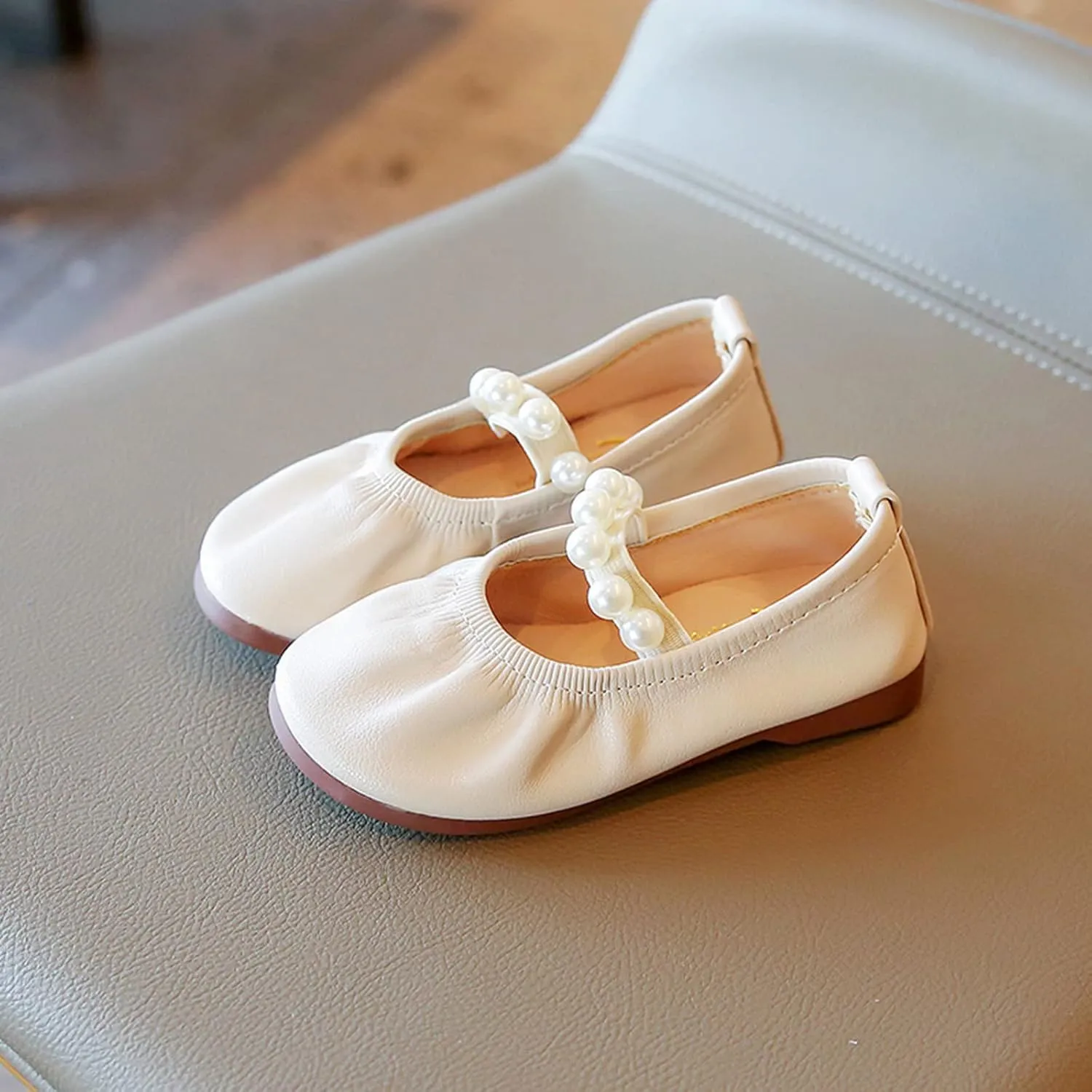 Flattering Toddler Little Girl Dress Shoes Girl Flats Party School Wedding Princess Shoes Pull on Orthotic Shoes