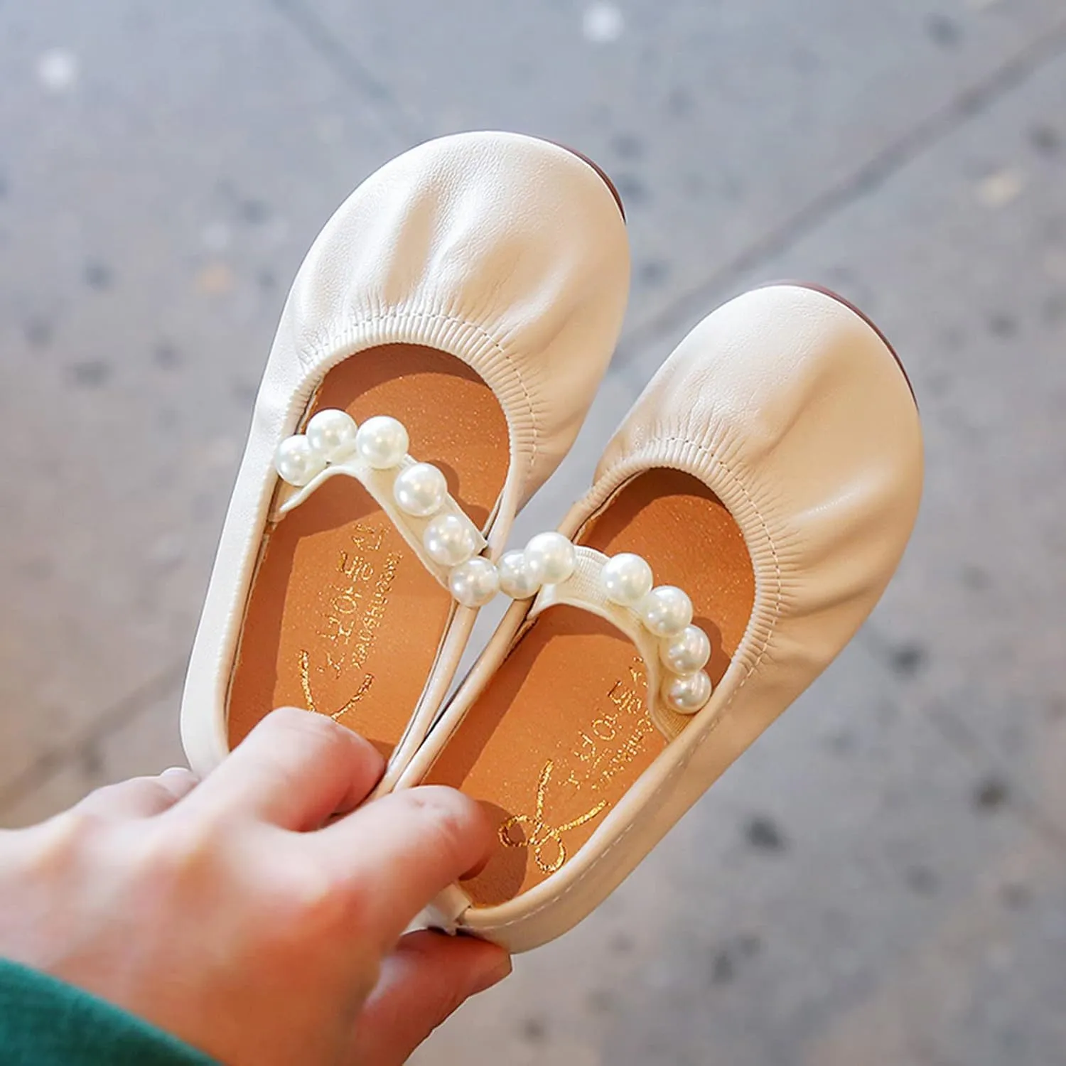 Flattering Toddler Little Girl Dress Shoes Girl Flats Party School Wedding Princess Shoes Pull on Orthotic Shoes