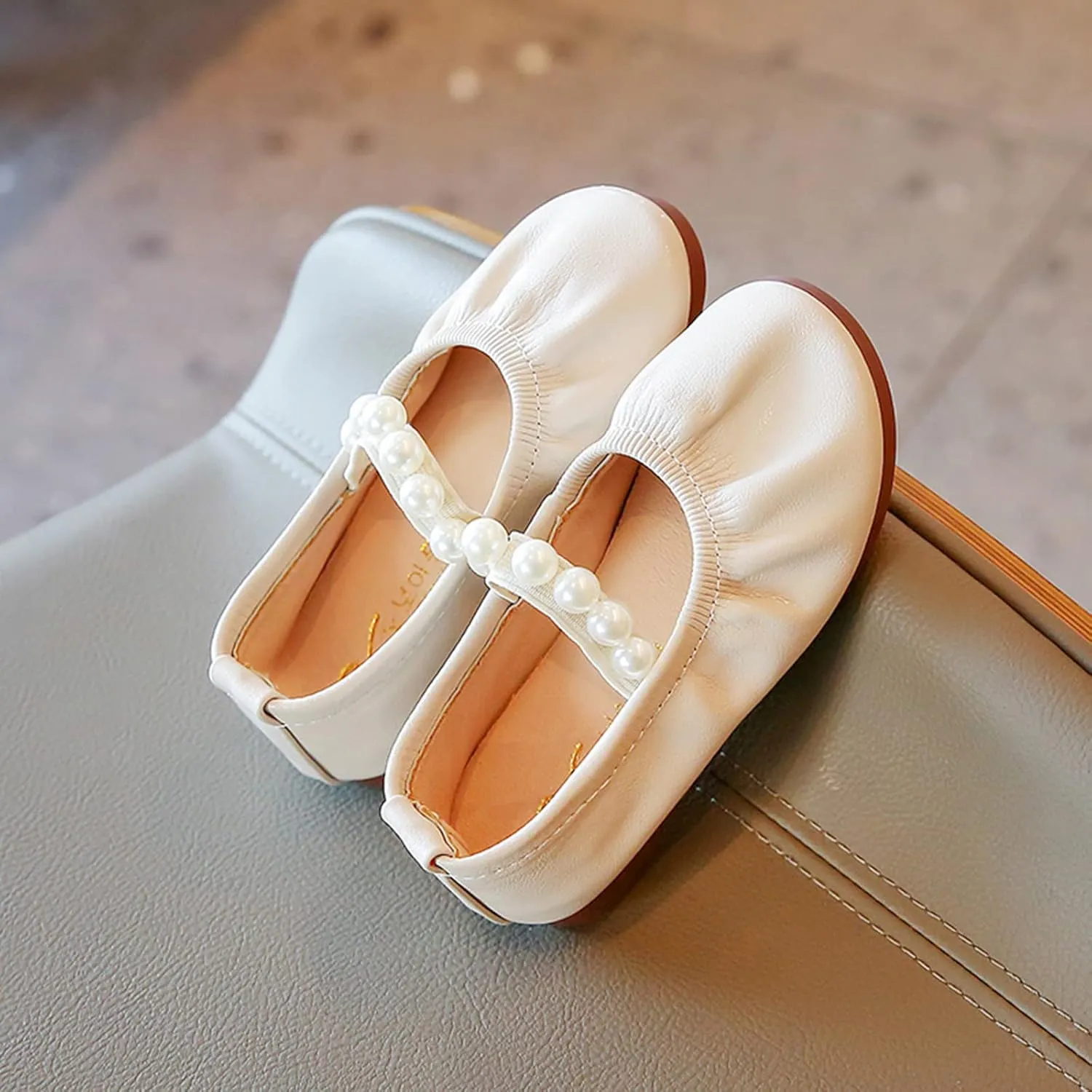 Flattering Toddler Little Girl Dress Shoes Girl Flats Party School Wedding Princess Shoes Pull on Orthotic Shoes