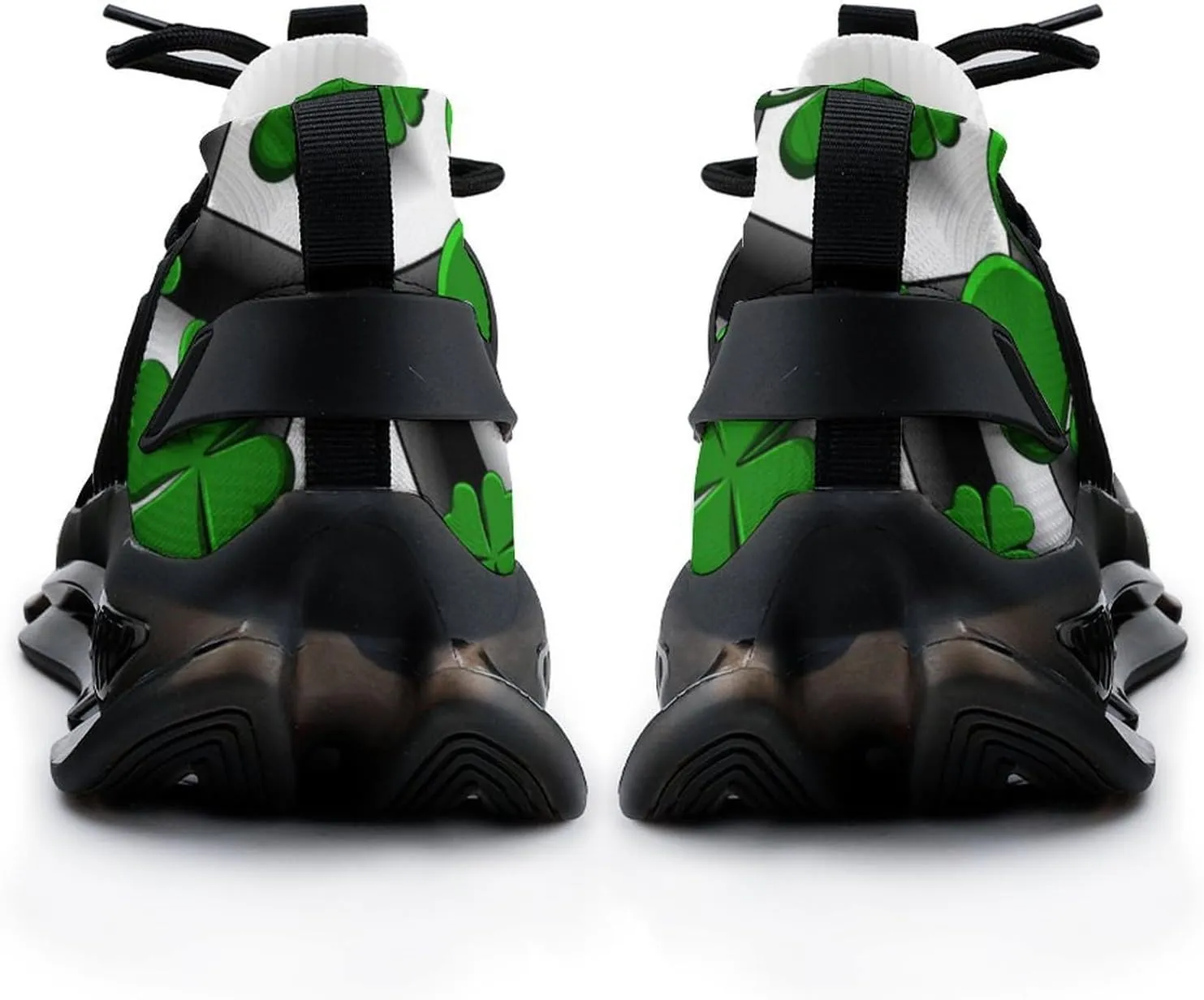 Four Leaves St Patricks Day Walking Shoes for Men Lightweight Tennis Fashion Elastic Sports Shoes Cushion Basketball Shoes