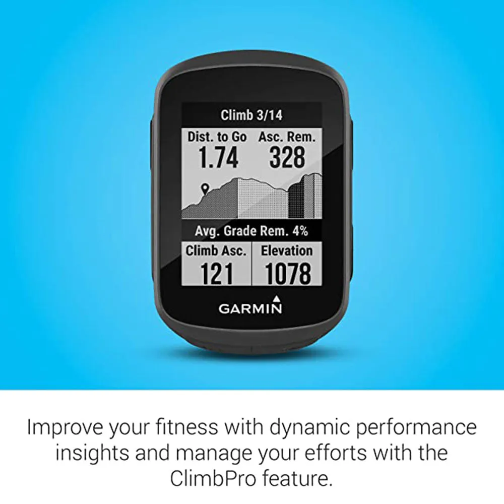Garmin Edge 130 Plus Bundle GPS with Sensors and HR Monitor Download Structure Workouts ClimbPro Cycling Bike Computer - 010-02385-10
