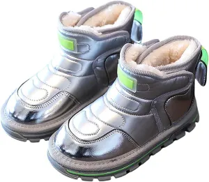 Girls Boys Snow Ankle Booties Kids Winter Comfortable Fleece Lined Ski Shoes Baby Water Proof Knee High Boots
