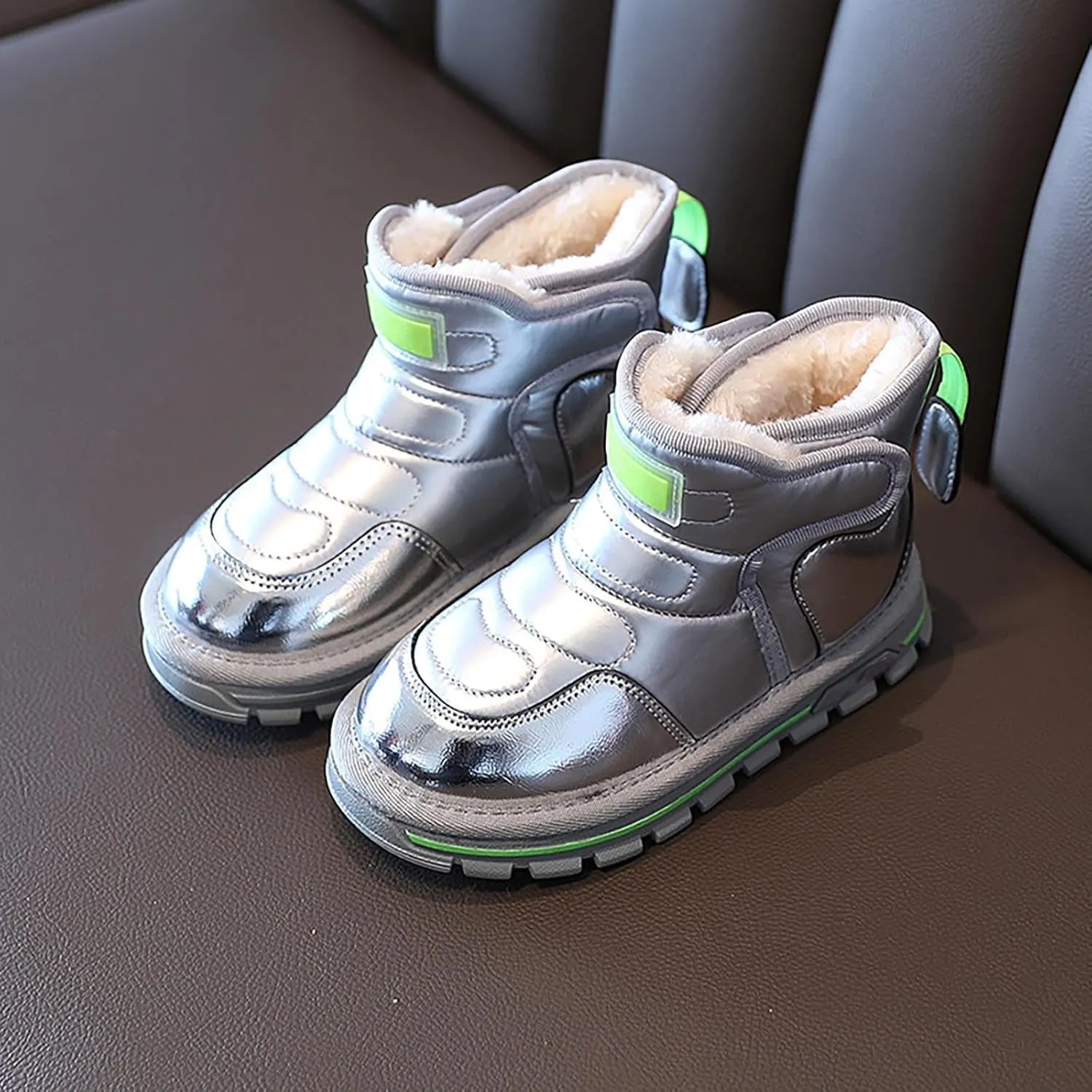 Girls Boys Snow Ankle Booties Kids Winter Comfortable Fleece Lined Ski Shoes Baby Water Proof Knee High Boots