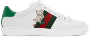 Gucci White Kitten Ace Sneakers