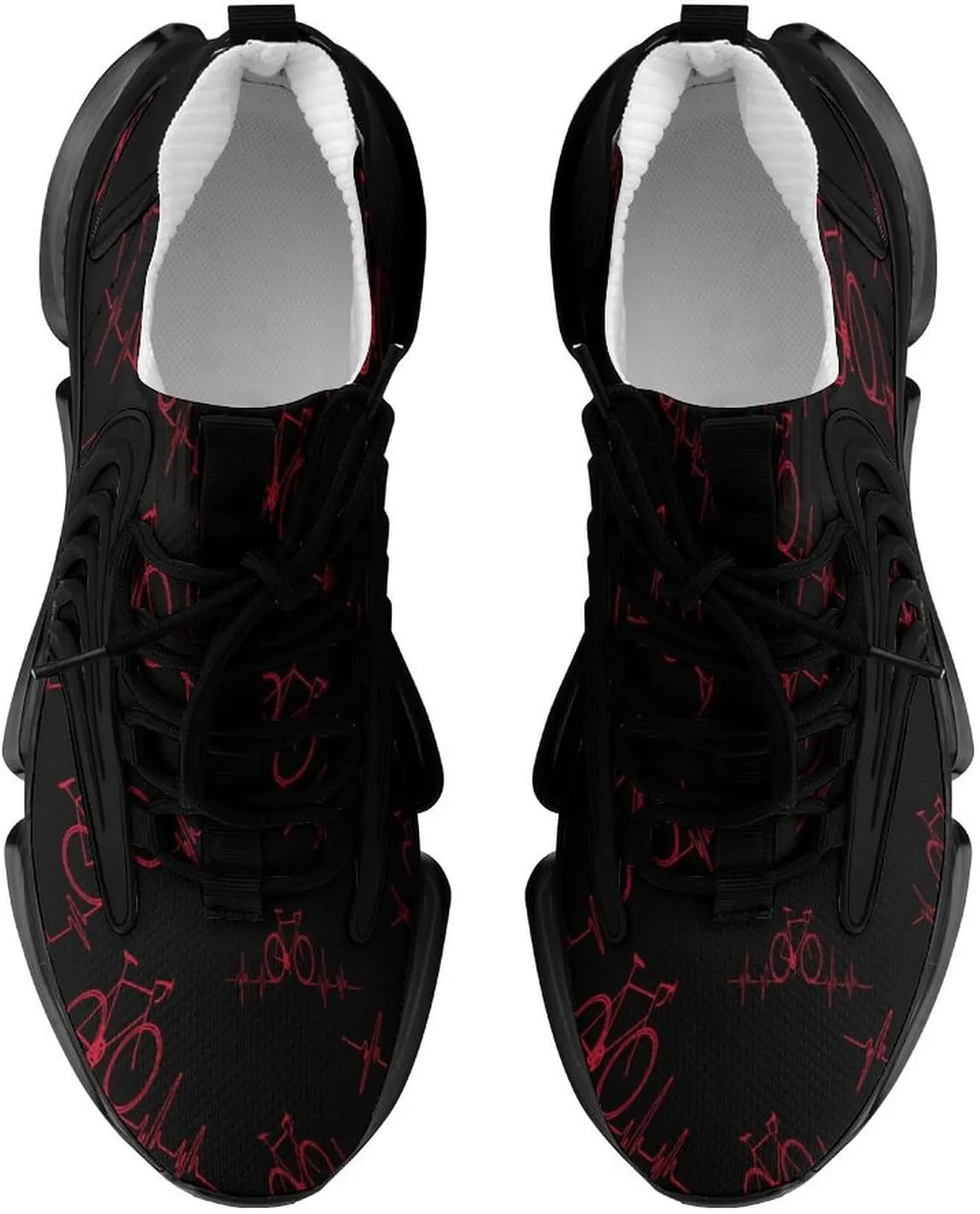 Heartbeat Bycicle Walking Shoes for Men Lightweight Tennis Fashion Elastic Sports Shoes Cushion Basketball Shoes