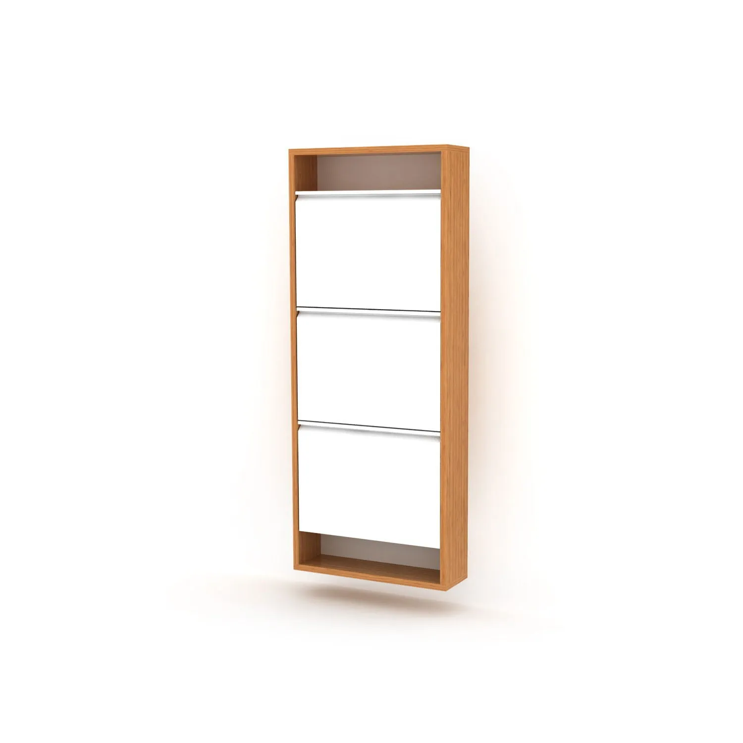 Hide 3 Tier Wood Frame Shoe Storage - Brown