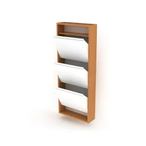 Hide 3 Tier Wood Frame Shoe Storage - Brown