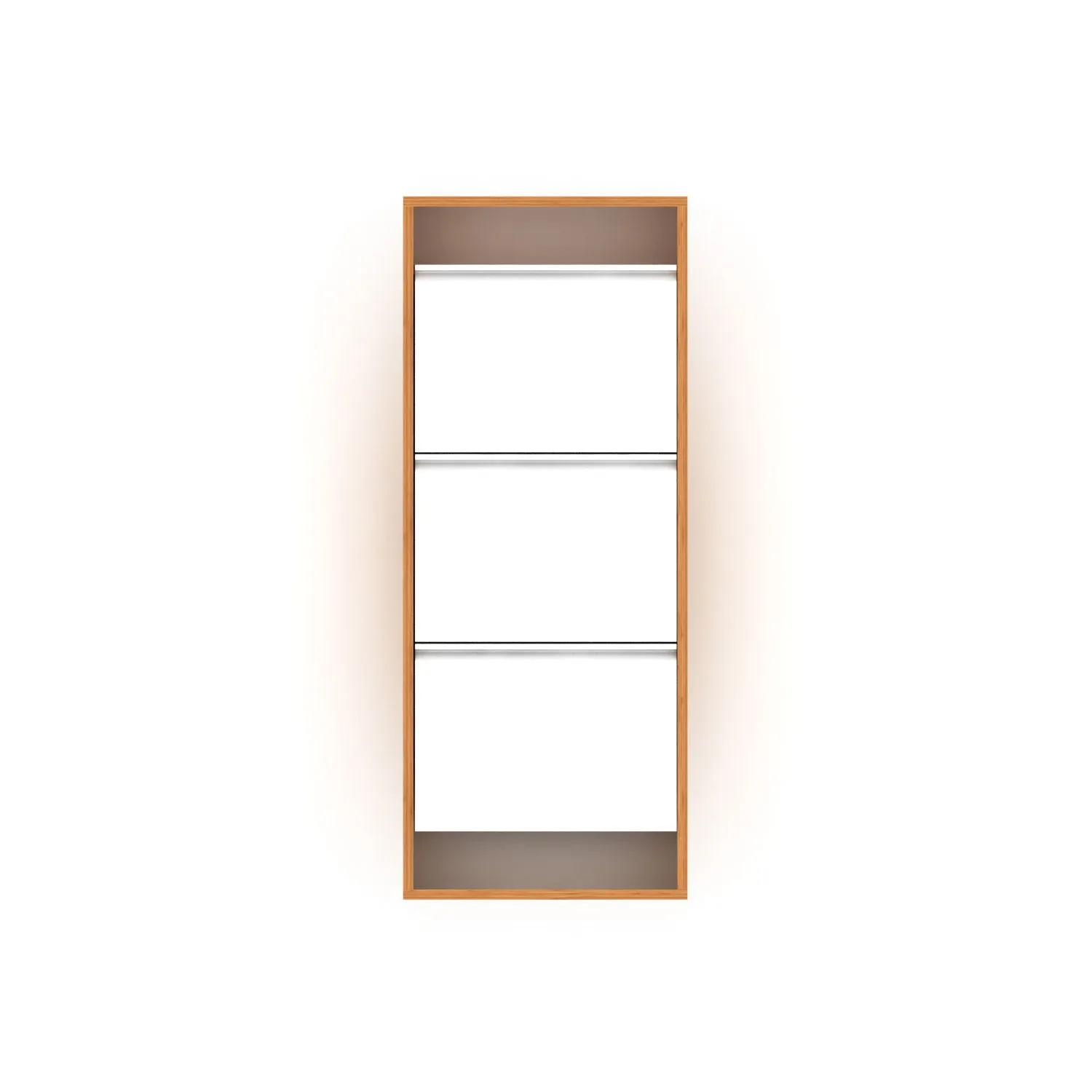 Hide 3 Tier Wood Frame Shoe Storage - Brown