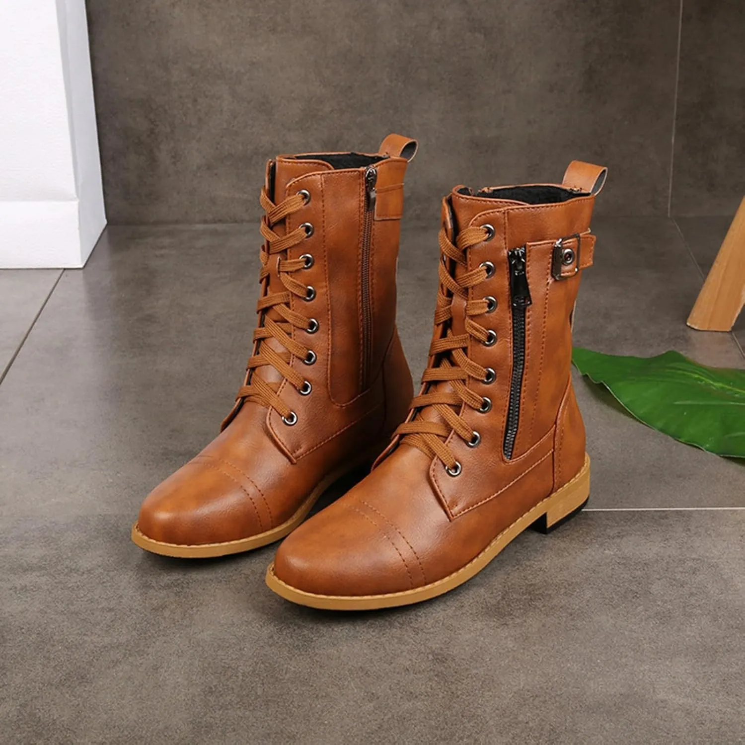 Hiking Boots Women Ankle Black Booties Low Heel Comfortable Boots for Men Bootie Heels for Women Round Toe Flat Heel Closed Toe Wide Fit Available