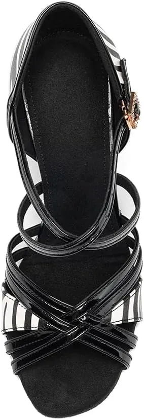 HIPPOSEUS Women's Professional Latin Dance Shoes Open Toe Ballroom Salsa Bachata Dance Practice Shoes,Model L1
