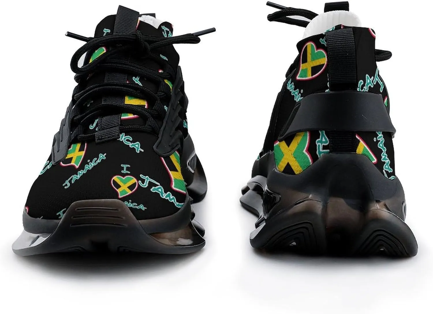 I Love Jamaica Walking Shoes for Men Lightweight Tennis Fashion Elastic Sports Shoes Cushion Basketball Shoes