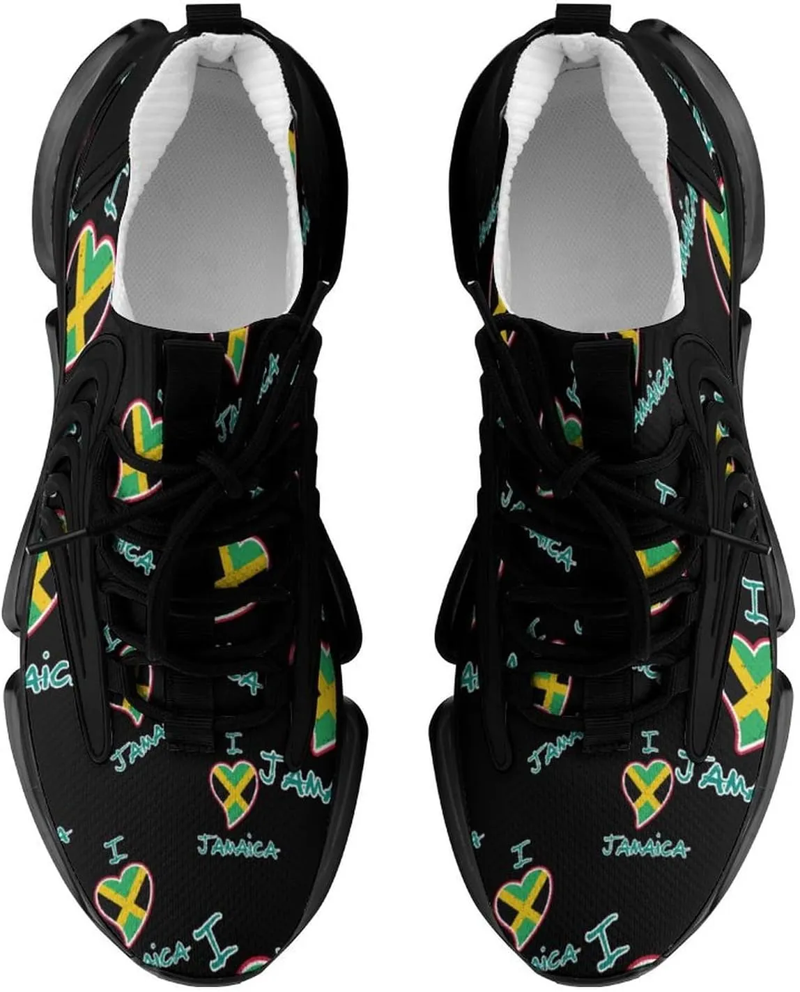 I Love Jamaica Walking Shoes for Men Lightweight Tennis Fashion Elastic Sports Shoes Cushion Basketball Shoes