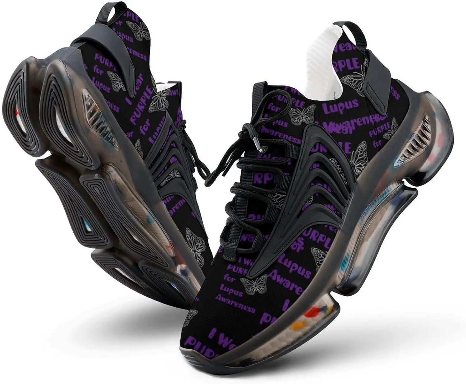 I Wear Purple for Lupus Awareness Walking Shoes for Men Lightweight Tennis Fashion Elastic Sports Shoes Cushion Basketball Shoes