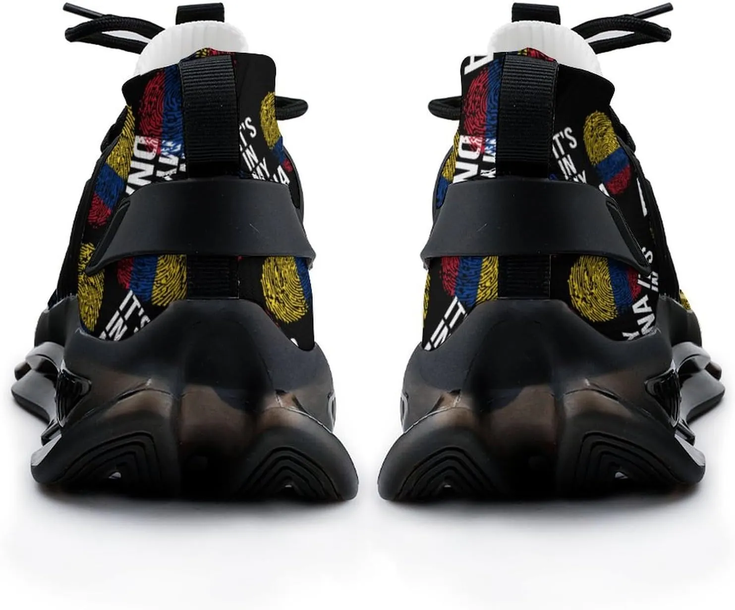 It's in My DNA Colombian Flag Walking Shoes for Men Lightweight Tennis Fashion Elastic Sports Shoes Cushion Basketball Shoes