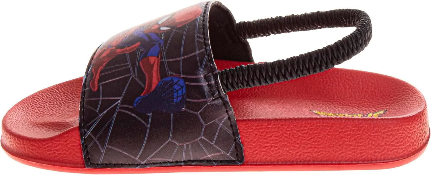Josmo Boys Slide Open Toe Summer Sandals SlipOn Pool Slides Spiderman, Avengers, Sonic the Hedgehog (sizes: 5-10 toddler / 11-12 little kid)