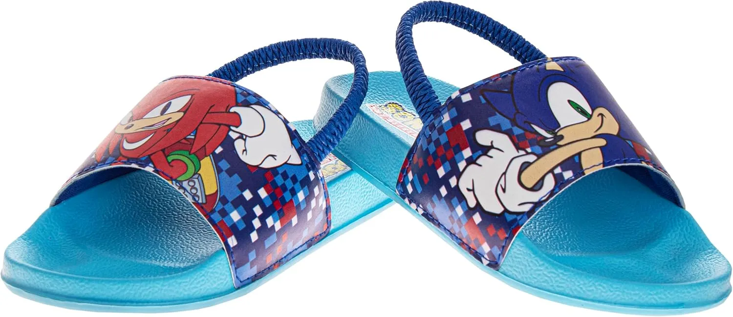 Josmo Boys Slide Open Toe Summer Sandals SlipOn Pool Slides Spiderman, Avengers, Sonic the Hedgehog (sizes: 5-10 toddler / 11-12 little kid)