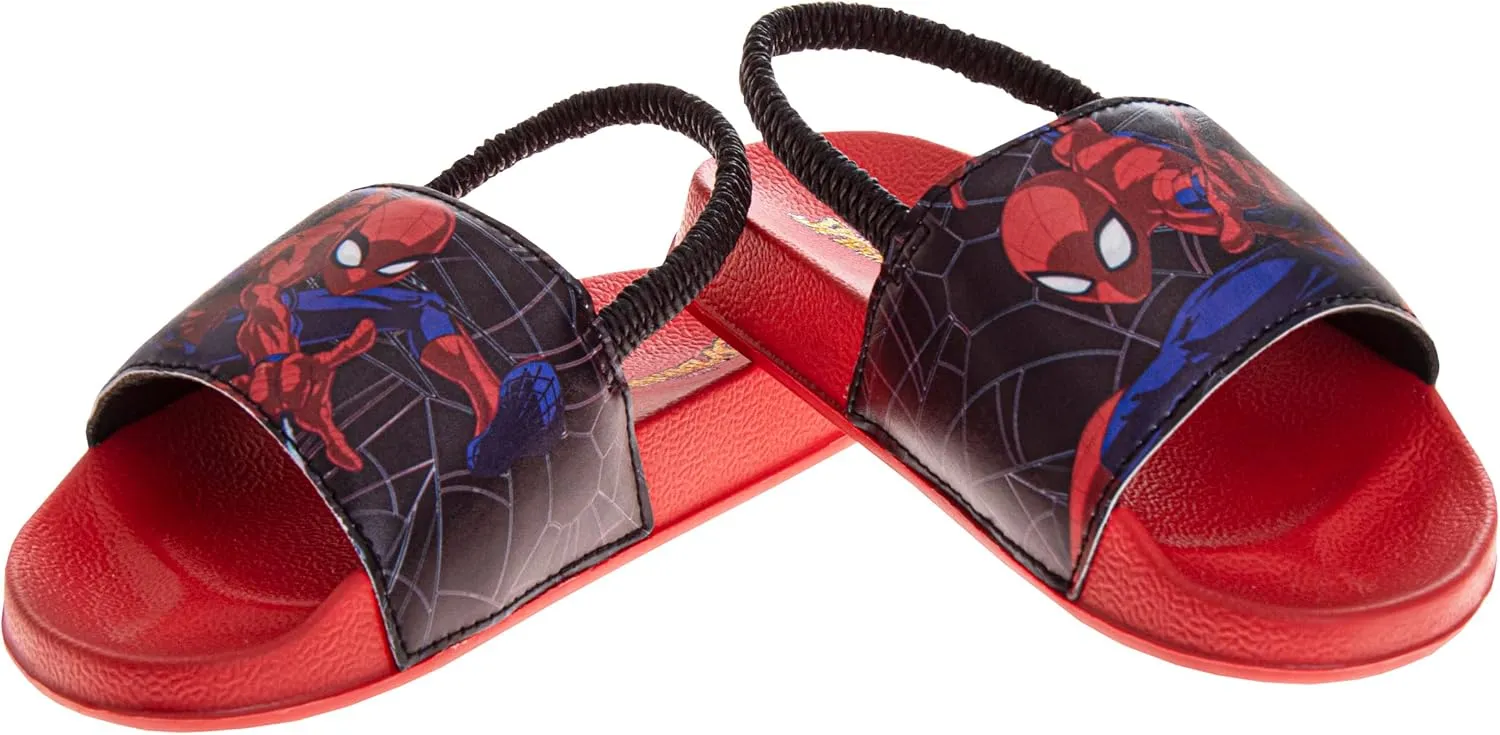 Josmo Boys Slide Open Toe Summer Sandals SlipOn Pool Slides Spiderman, Avengers, Sonic the Hedgehog (sizes: 5-10 toddler / 11-12 little kid)