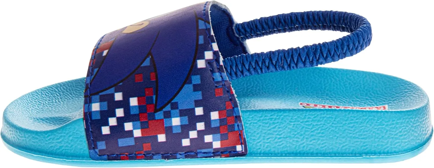 Josmo Boys Slide Open Toe Summer Sandals SlipOn Pool Slides Spiderman, Avengers, Sonic the Hedgehog (sizes: 5-10 toddler / 11-12 little kid)