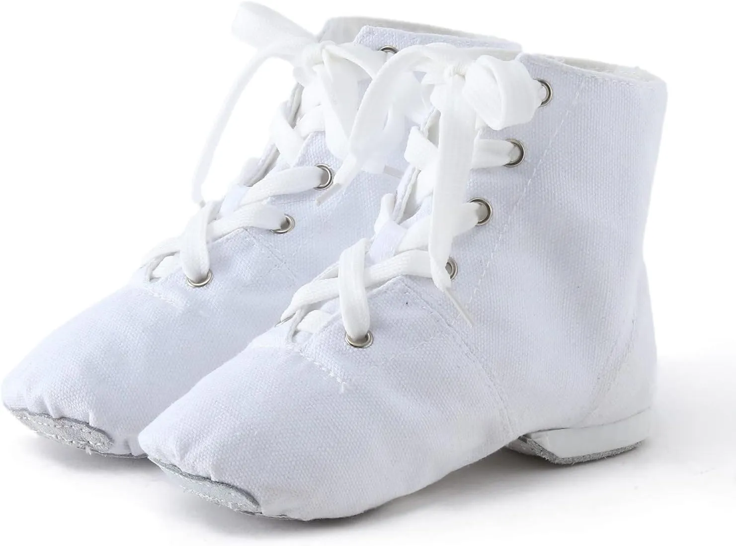 Kids Jazz Boot Shoes Baby Girl boy Ankle Lace-up Dance Shoes Flat ractice Dancing Boots Soft-Soled High Boots