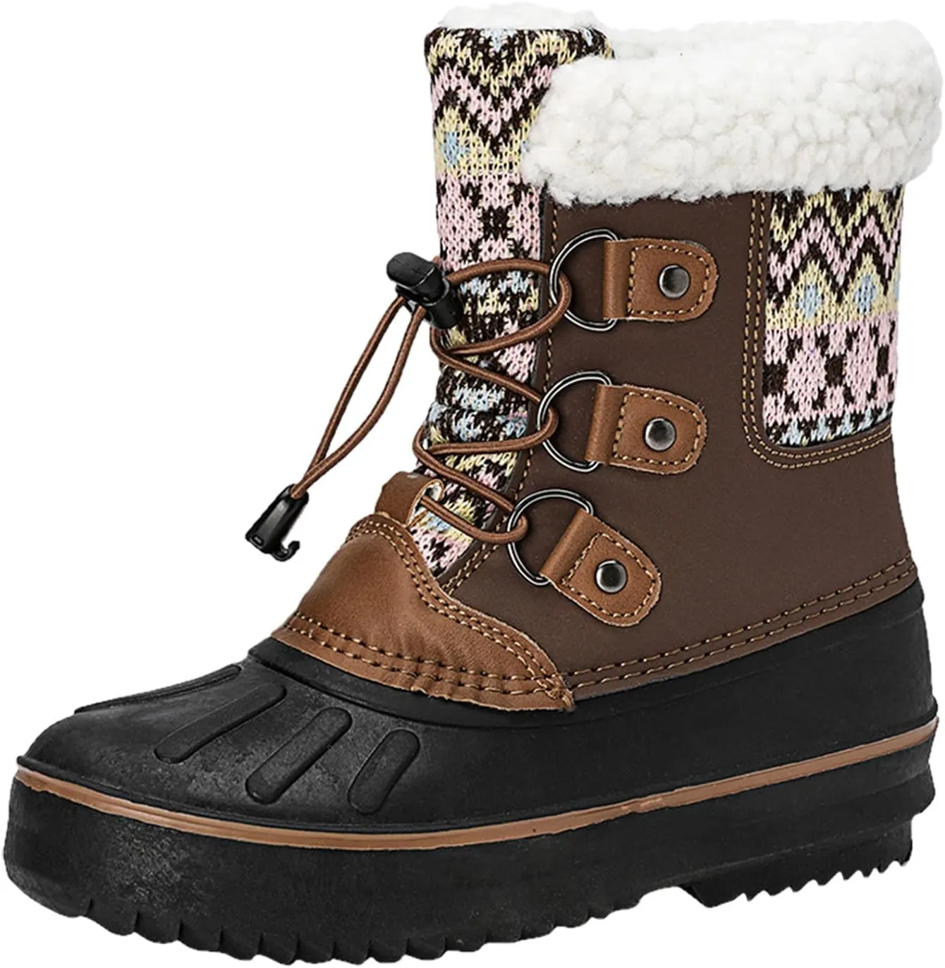 Kids Snow Boots Girls Boys Outdoor Plus Velvet Warm Ski Shoes Toddler Water Proof Anti-slip Mid Calf Booties