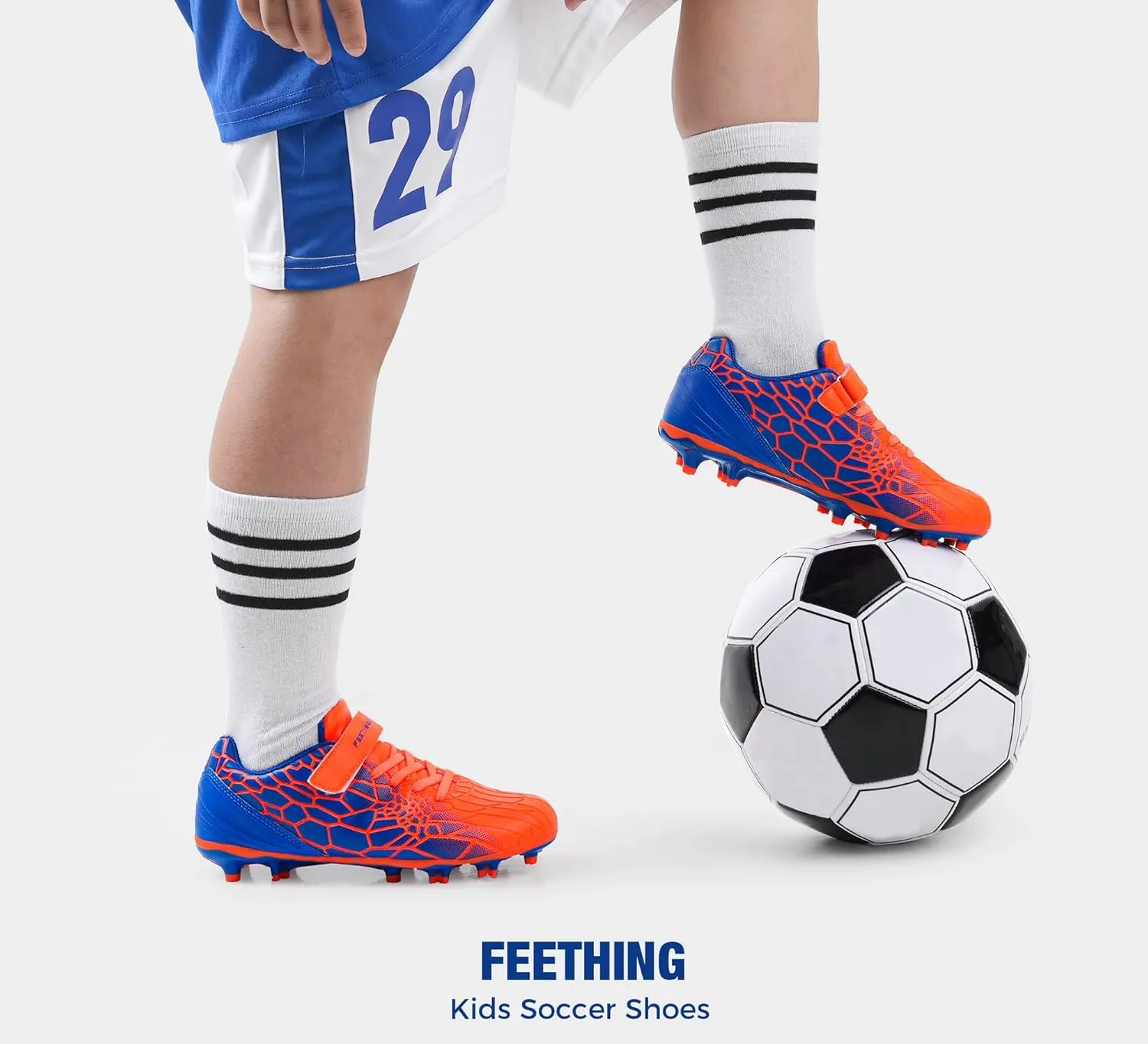 Kids Soccer Cleats Boys Girls Soccer Shoes Firm Ground Youth Lightweight Athletic Training Football Cleats for Little/Big Kid
