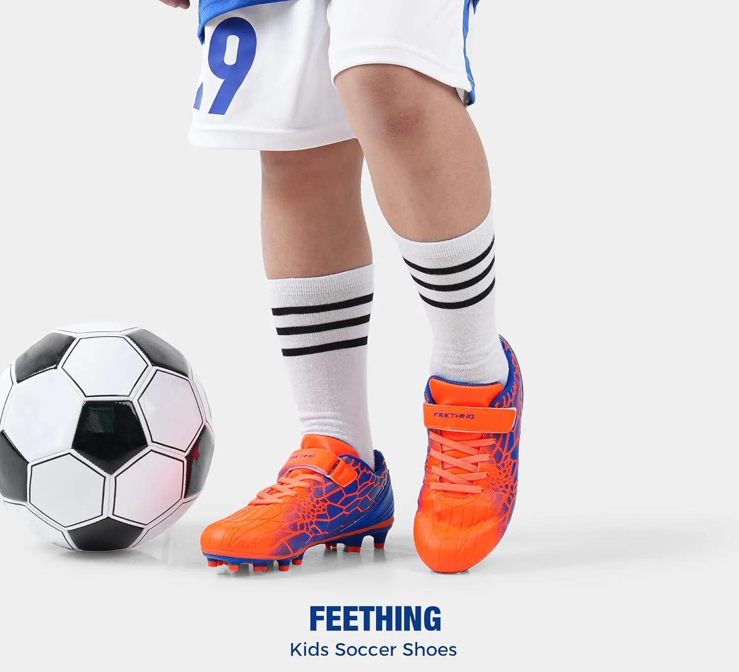 Kids Soccer Cleats Boys Girls Soccer Shoes Firm Ground Youth Lightweight Athletic Training Football Cleats for Little/Big Kid