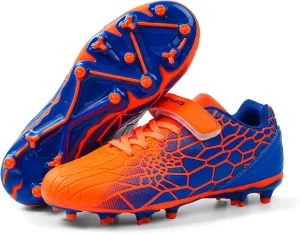 Kids Soccer Cleats Boys Girls Soccer Shoes Firm Ground Youth Lightweight Athletic Training Football Cleats for Little/Big Kid
