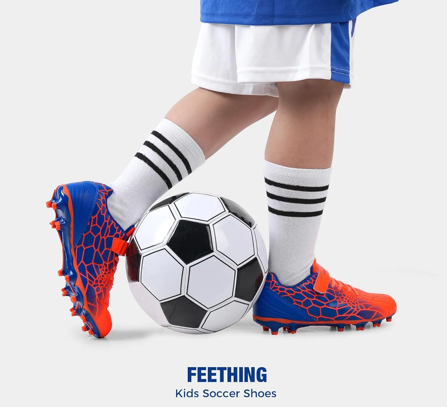 Kids Soccer Cleats Boys Girls Soccer Shoes Firm Ground Youth Lightweight Athletic Training Football Cleats for Little/Big Kid