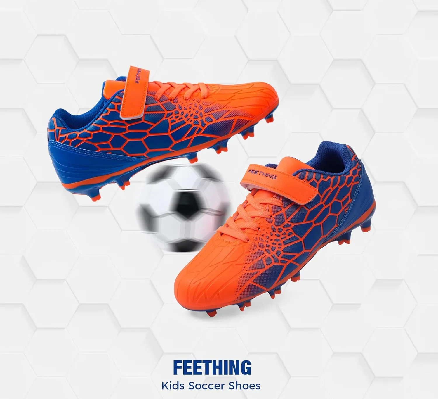 Kids Soccer Cleats Boys Girls Soccer Shoes Firm Ground Youth Lightweight Athletic Training Football Cleats for Little/Big Kid