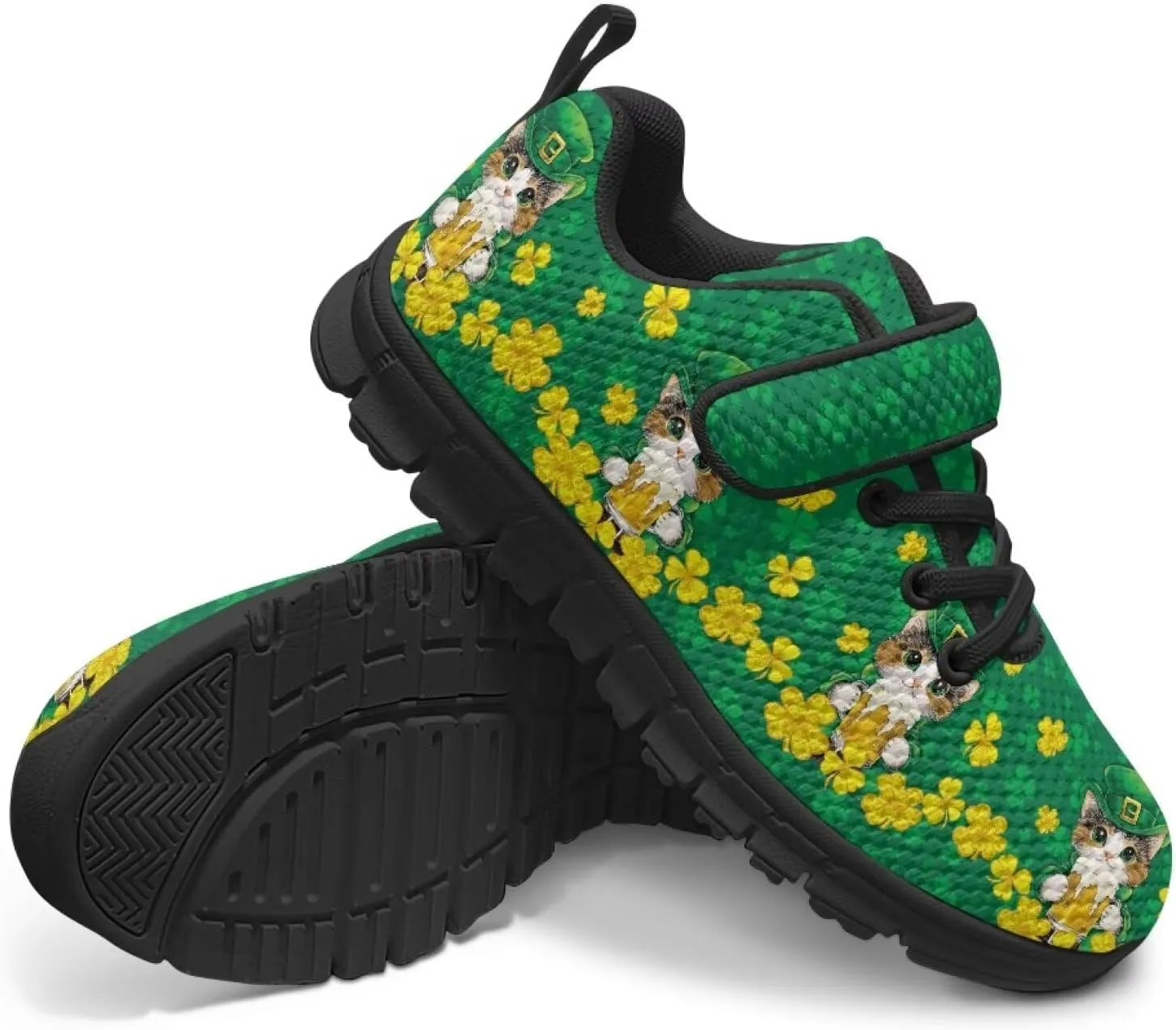 Kids St Patrick's Day Shoes Green Sneakers for Girls Boys Slip On Shoes
