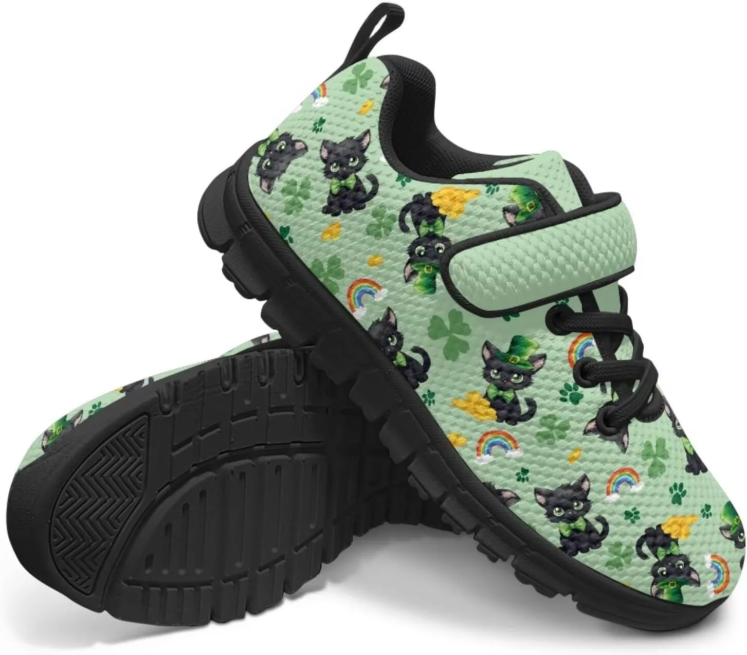 Kids St Patrick's Day Shoes Green Sneakers for Girls Boys Slip On Shoes