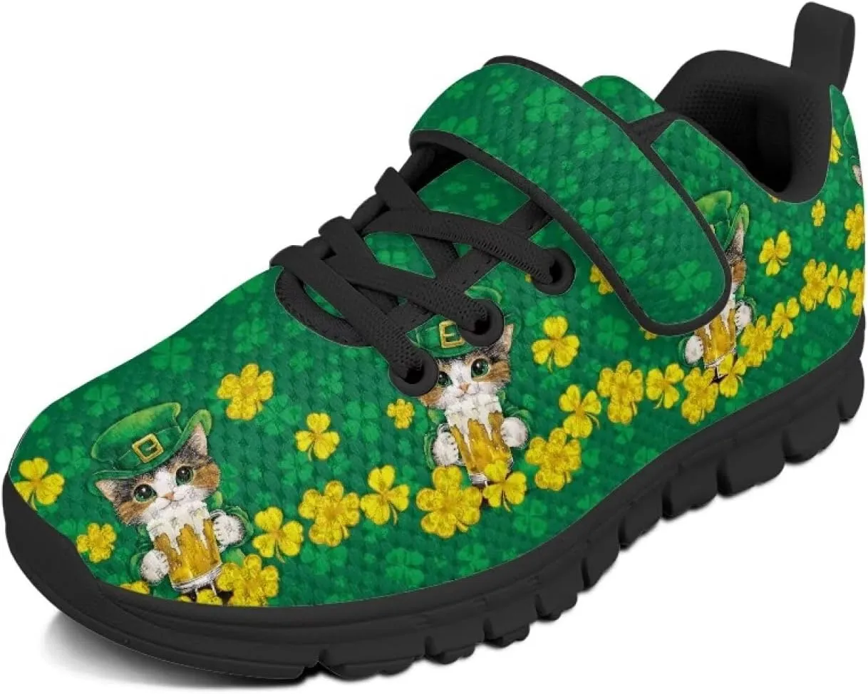 Kids St Patrick's Day Shoes Green Sneakers for Girls Boys Slip On Shoes