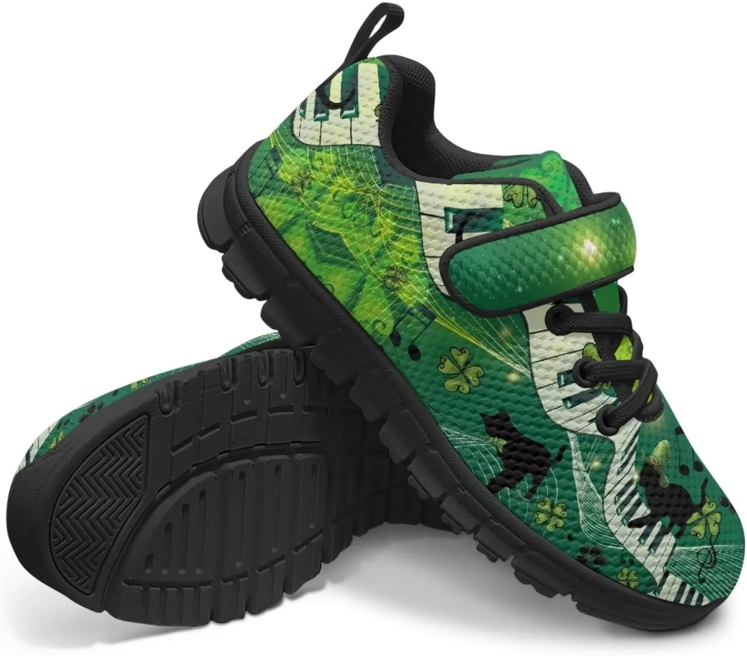 Kids St Patrick's Day Shoes Green Sneakers for Girls Boys Slip On Shoes