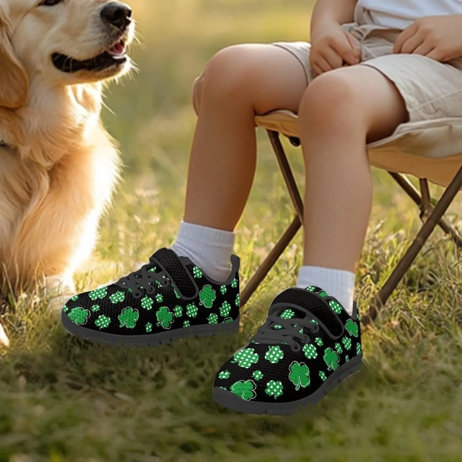 Kids St Patrick's Day Shoes Green Sneakers for Girls Boys Slip On Shoes