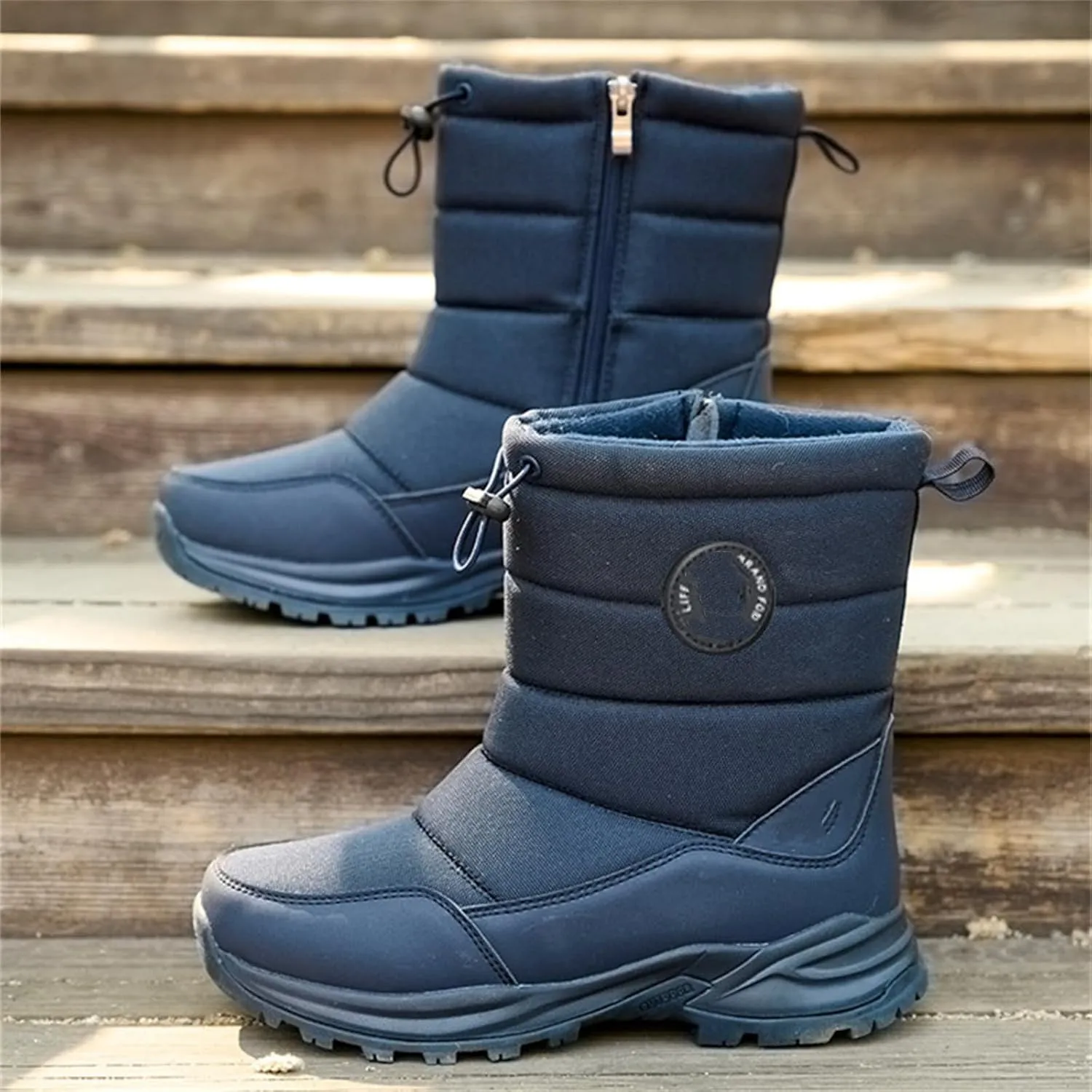Ladmiple Winter Boots For Women Waterproof Snow Non Slip Fur Lined Warm Slip On Comfortable Outdoor Anti Slip Ankle Booties