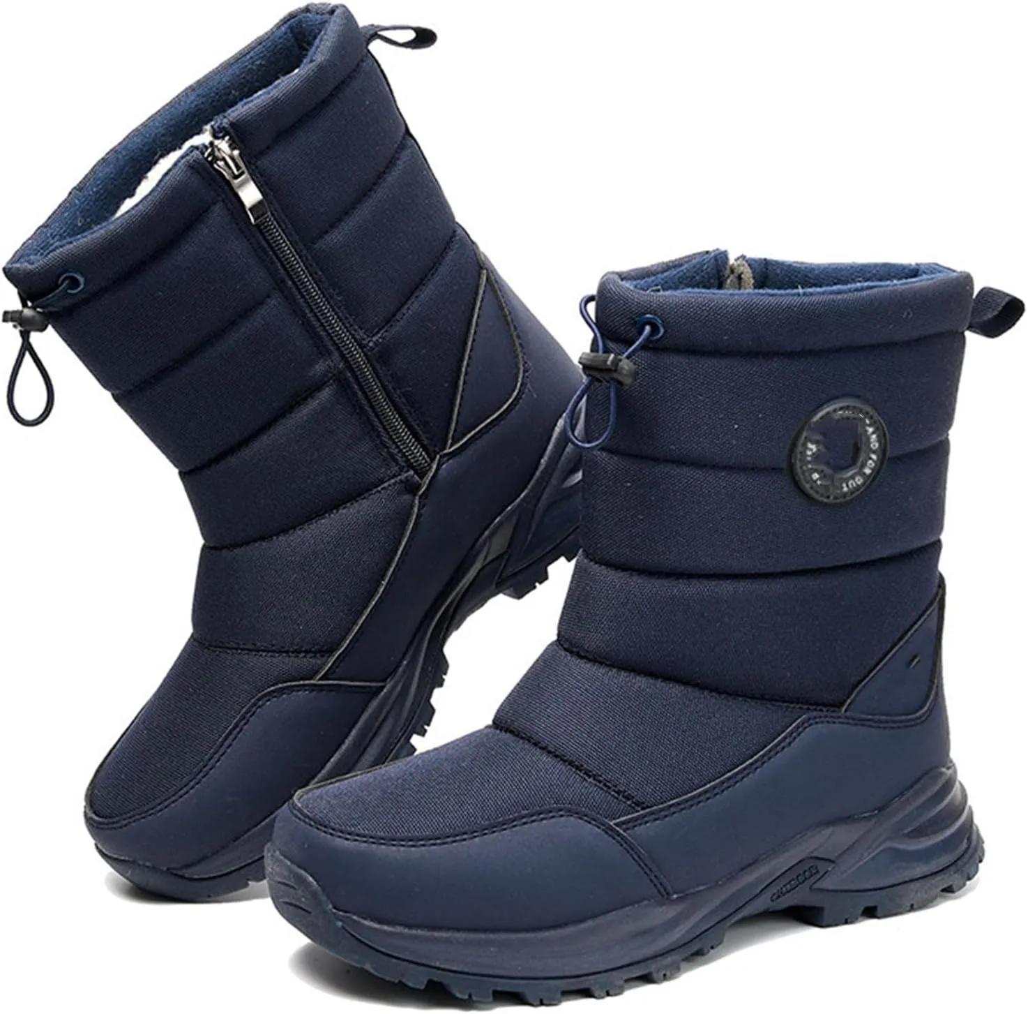 Ladmiple Winter Boots For Women Waterproof Snow Non Slip Fur Lined Warm Slip On Comfortable Outdoor Anti Slip Ankle Booties