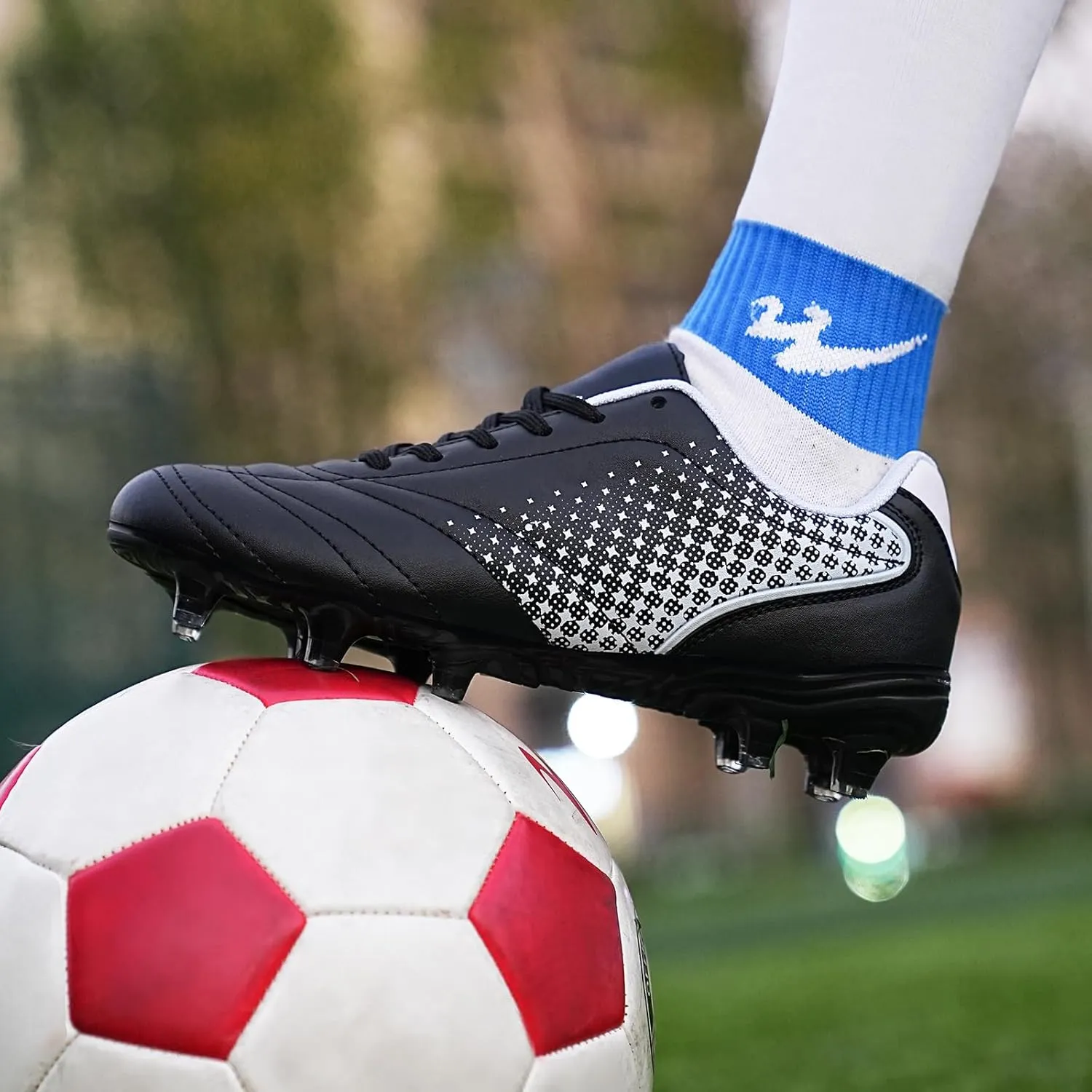 LIZRHA Soccer Shoes for Boys Girls Soccer Cleats Boys Girls Kids Athletic Outdoor Football Shoes Youth Football Cleats Outdoor & Indoor Soccer Shoes Lightweight, Running & Training for Students