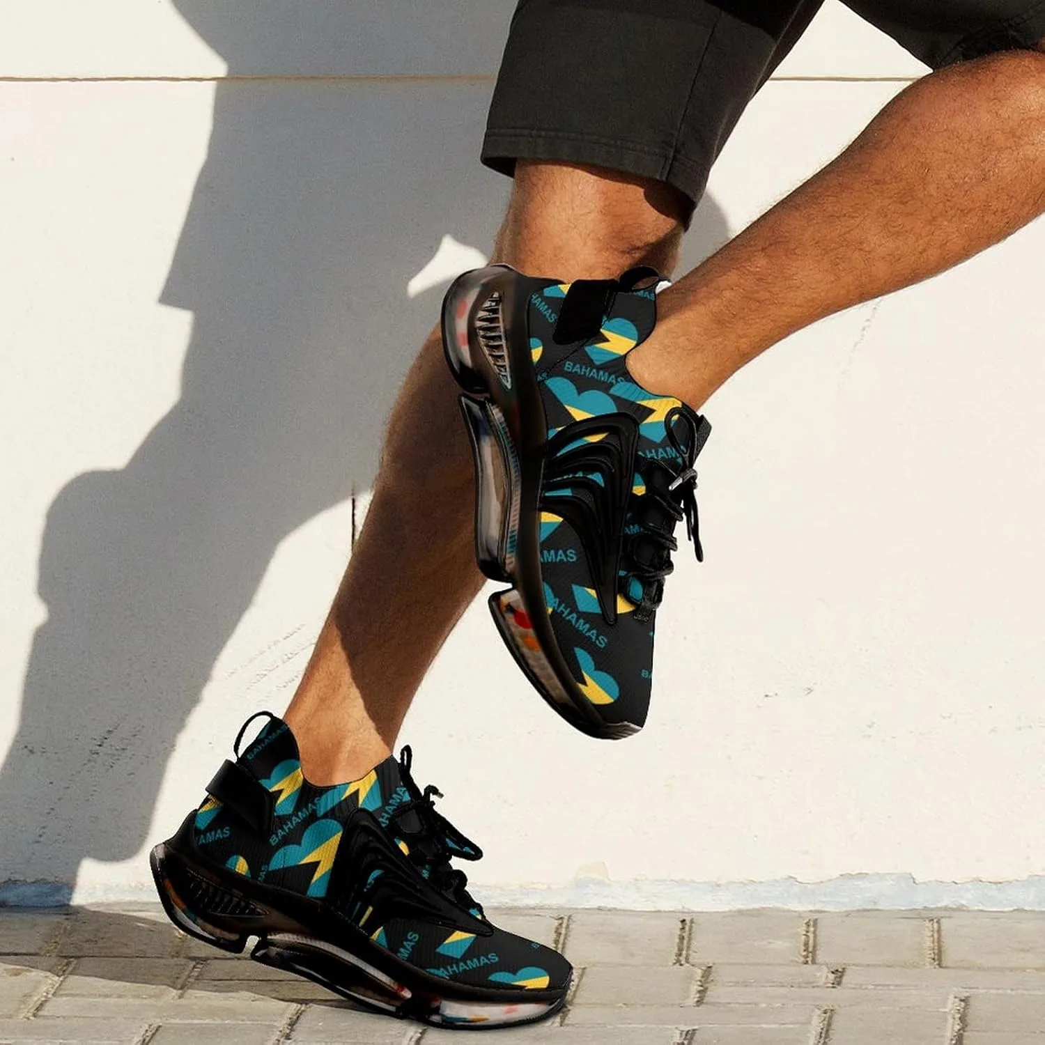 Love Bahamas Walking Shoes for Men Lightweight Tennis Fashion Elastic Sports Shoes Cushion Basketball Shoes