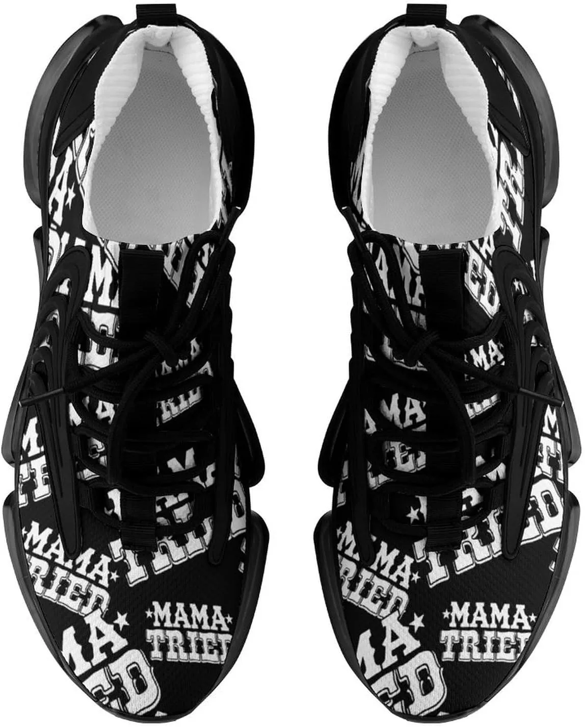 Mama Tried Walking Shoes for Men Lightweight Tennis Fashion Elastic Sports Shoes Cushion Basketball Shoes