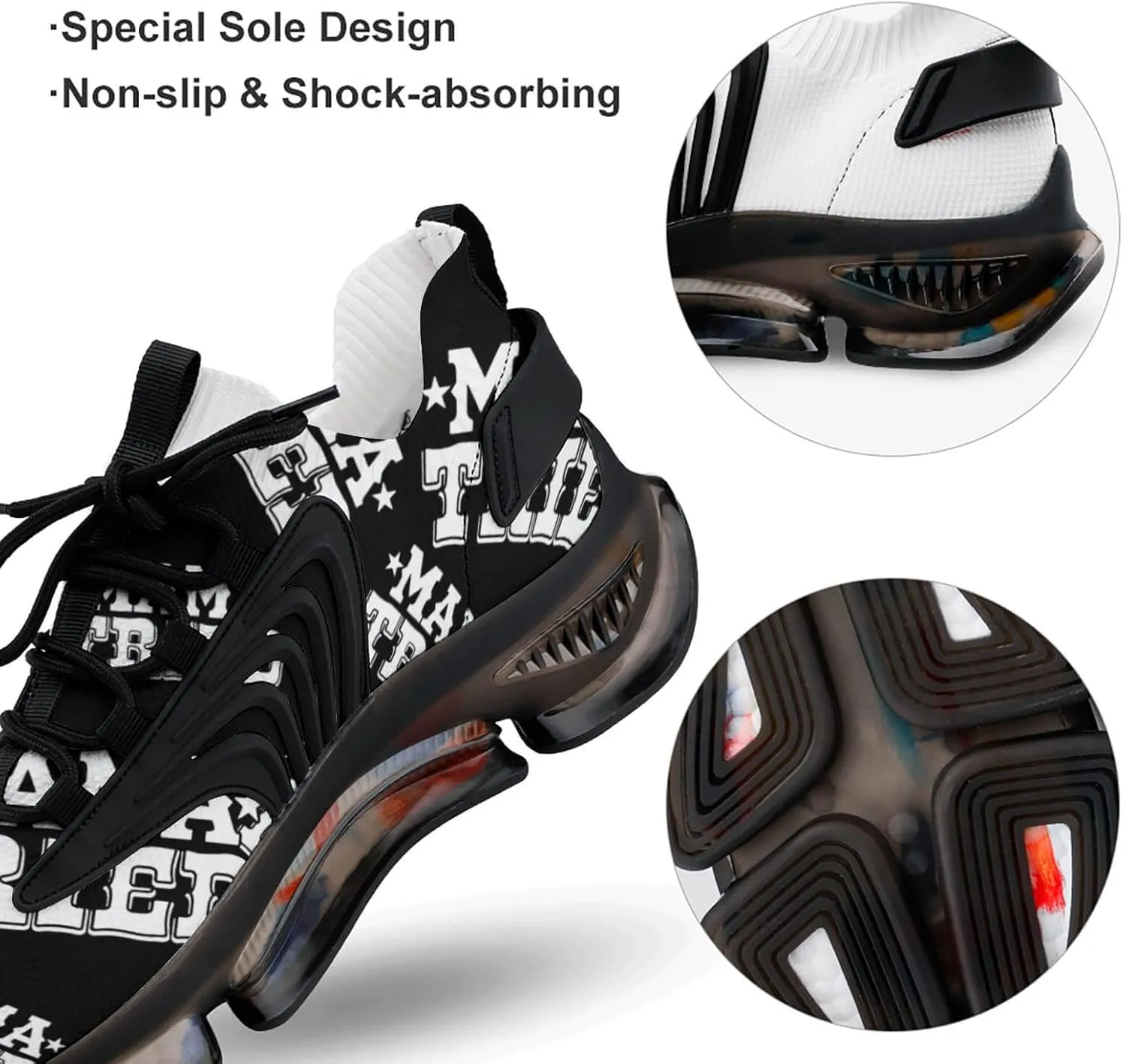 Mama Tried Walking Shoes for Men Lightweight Tennis Fashion Elastic Sports Shoes Cushion Basketball Shoes