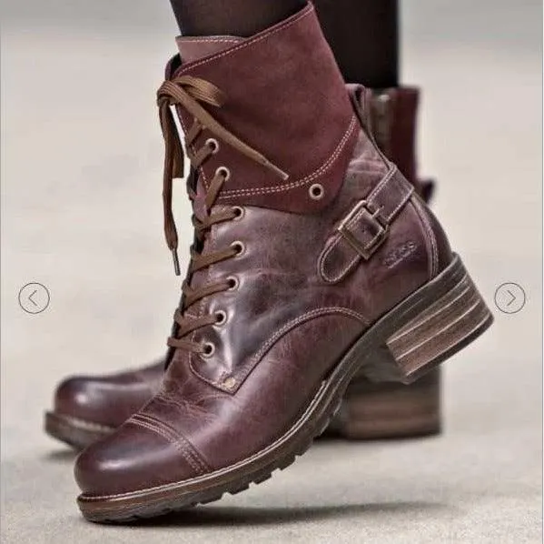 Martin boots with belt buckle