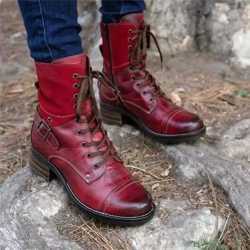 Martin boots with belt buckle