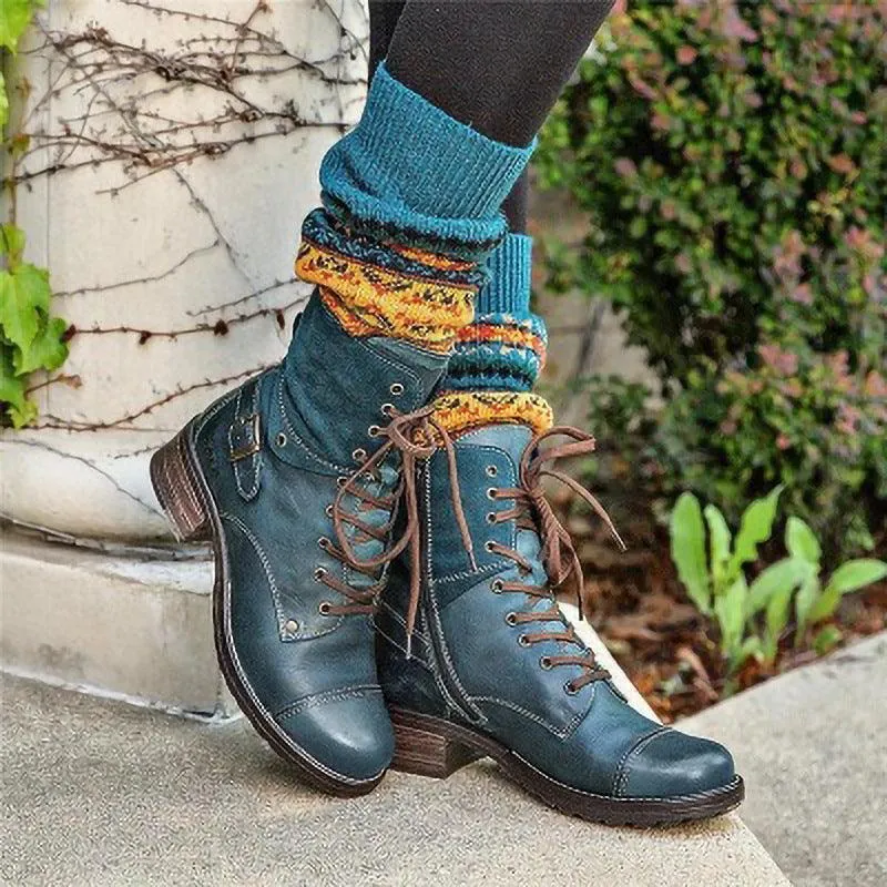 Martin boots with belt buckle