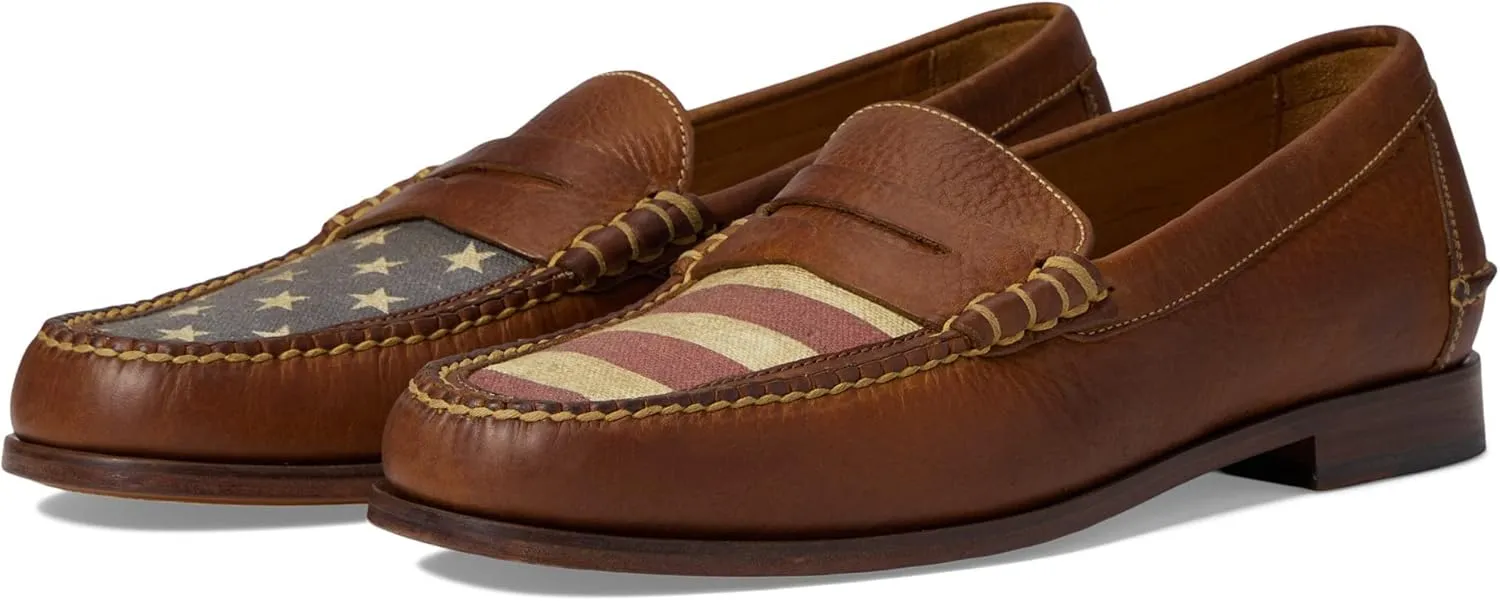 Martin Dingman? All American Penny Slip-on Shoes for Men ?C Leather Construction ?C Moc Toe Silhouette