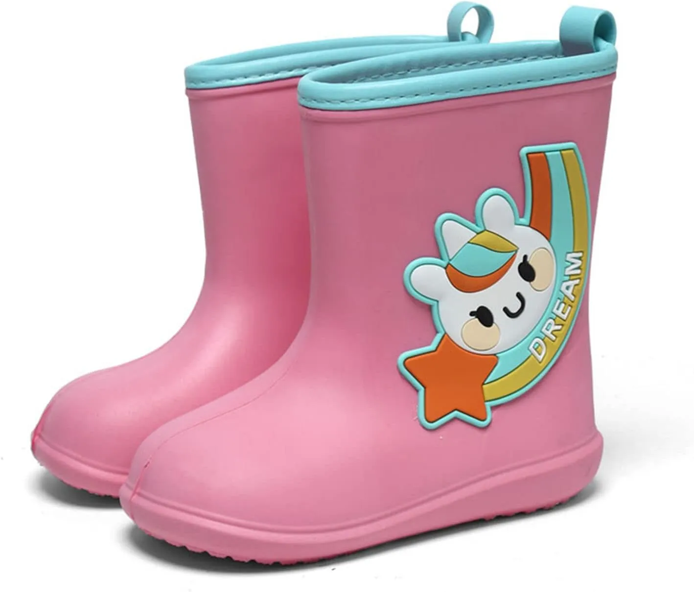 Meidiastra Toddler Kids Boys Girls Rain Boots Rubber Non Slip Rain Shoes