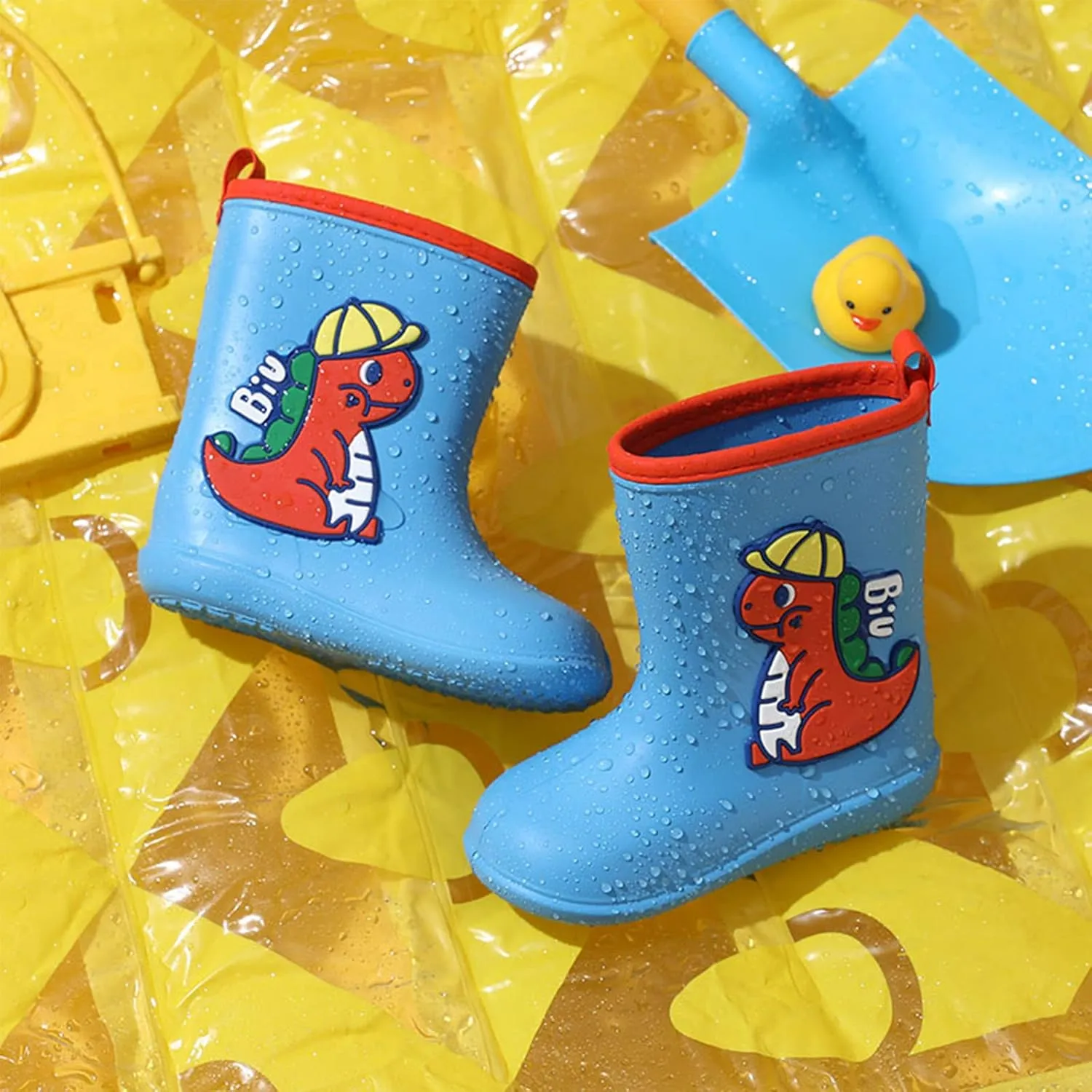 Meidiastra Toddler Kids Boys Girls Rain Boots Rubber Non Slip Rain Shoes