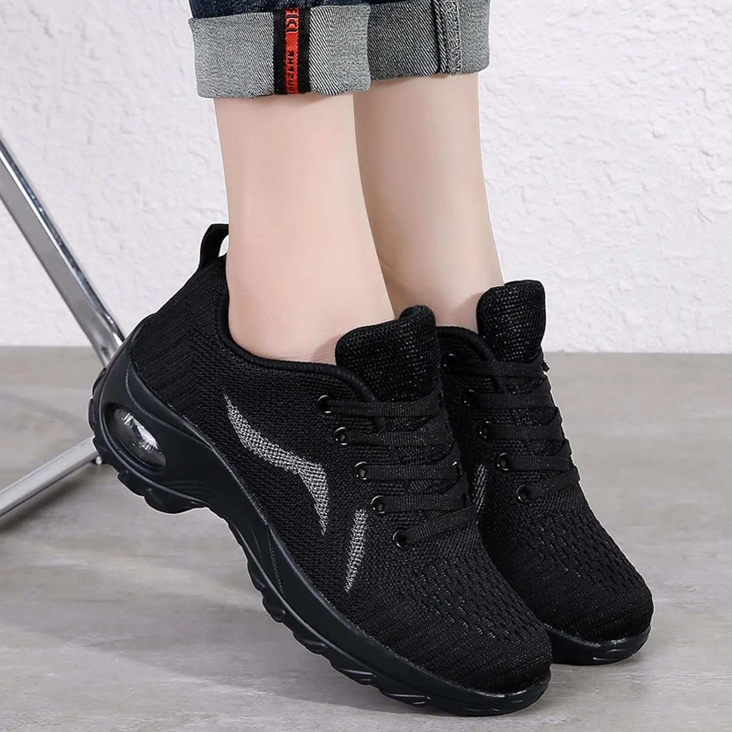 Meidiastra Womens Walking Shoes-Mesh Lace Up Lady Girls Nurse Working Shoes Running Jogging Shoes Sneakers with Air Cushion