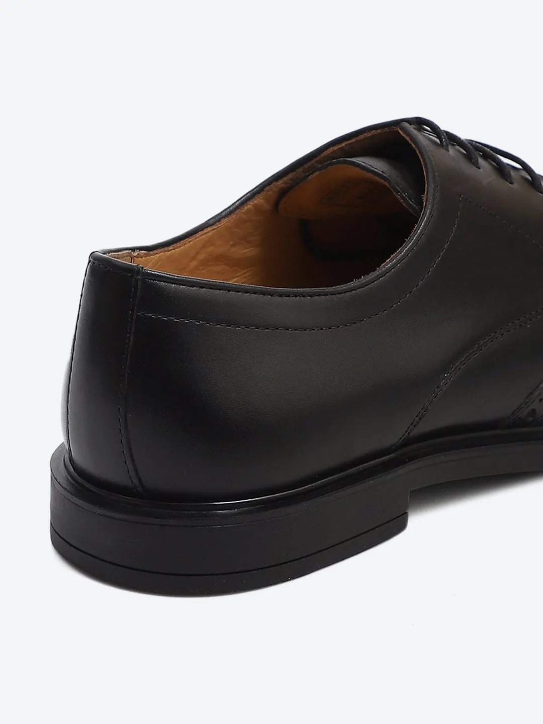Men Black Slip on Genuine Leather Formal Brogues